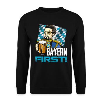Bavaria First King Ludwig Free State of Bavaria - Unisex Sweatshirt - black - Front - Alina (178cm) & Michal (187cm)