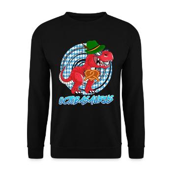 Oktobasaurus Rex Dinosaur Pretzel - Unisex Sweatshirt - black - Front - Alina (178cm) & Michal (187cm)