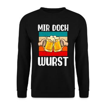 Bierfan Deutschland Mir doch Wurst Bierkrug - Unisex Sweatshirt - black - Front - Alina (178cm) & Michal (187cm)