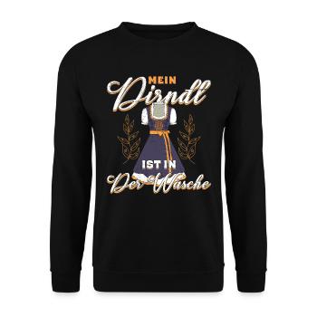 Germany My dirndl is in the laundry Trachten - Unisex Sweatshirt - black - Front - Alina (178cm) & Michal (187cm)