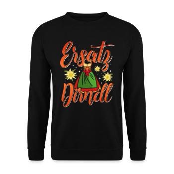Trachten Frauen Ersatz Dirndl Shirt - Unisex Sweatshirt - black - Front - Alina (178cm) & Michal (187cm)