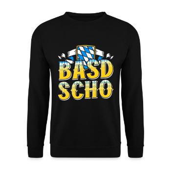 Basd Scho Chemise bavaroise Munich Bavière - Sweat-shirt Unisexe - noir - Devant - Alina (178cm) & Michal (187cm)