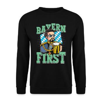 Bavaria First King Ludwig Bavarian Blue White - Unisex Sweatshirt - black - Front - Alina (178cm) & Michal (187cm)