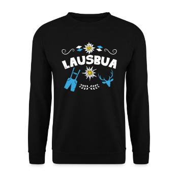 Lausbub Bayerisches Shirt Lausbua Freistaat Bayern - Unisex Sweatshirt - black - Front - Alina (178cm) & Michal (187cm)