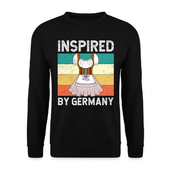 Dirndl Shirt Inspired by Germany Bayerische - Unisex Sweatshirt - black - Front - Alina (178cm) & Michal (187cm)