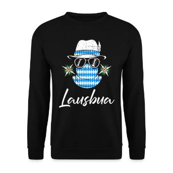 Lausbub Bayern Bayerisch Lausbua Shirt Herren - Unisex Sweatshirt - black - Front - Alina (178cm) & Michal (187cm)