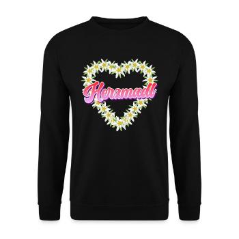 Herbstfest Bayerische Frauen Dirndl Shirt - Unisex Sweatshirt - black - Front - Alina (178cm) & Michal (187cm)