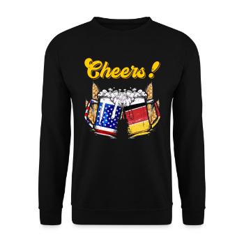 Bière bavaroise, bravo! Chemise Bavière - Sweat-shirt Unisexe - noir - Devant - Alina (178cm) & Michal (187cm)
