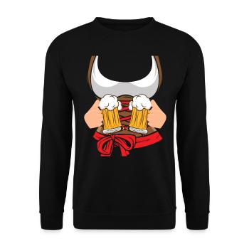 Buveur de bière Femmes Chemise traditionnelle Femmes Bavière - Sweat-shirt Unisexe - noir - Devant - Alina (178cm) & Michal (187cm)