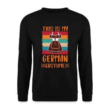 Trachten Shirt This is my German Costume Bayern - Unisex Sweatshirt - black - Front - Alina (178cm) & Michal (187cm)