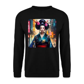 Geisha moderne - Sweat-shirt Unisexe - noir - Devant - Alina (178cm) & Michal (187cm)