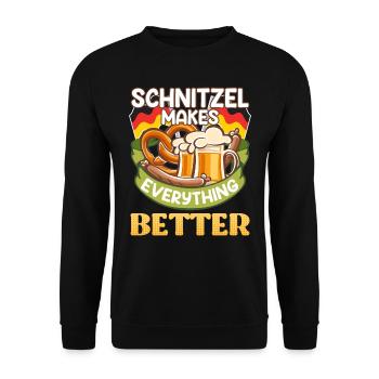 Schnitzel rend tout meilleur en Allemagne - Sweat-shirt Unisexe - noir - Devant - Alina (178cm) & Michal (187cm)