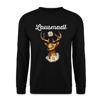 Lausmadl Dirndl Trachten Shirt Frauen Tracht - Unisex Sweatshirt - black - Front - Alina (178cm) & Michal (187cm)