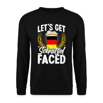 Cuisine allemande Faisons face à Schnitzel Allemand - Sweat-shirt Unisexe - noir - Devant - Alina (178cm) & Michal (187cm)