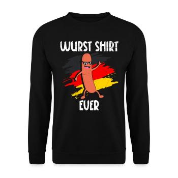 Best Sausage Shirt Ever German Bratwurst - Unisex Sweatshirt - black - Front - Alina (178cm) & Michal (187cm)