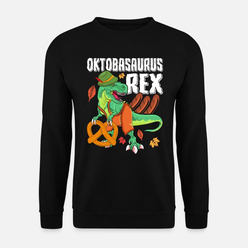 Oktobasaurus Rex Dinosaurier Brezel - Unisex Pullover - Schwarz