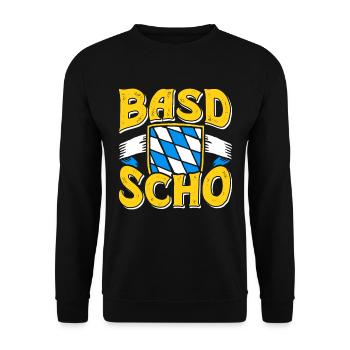 Basd Scho Bayerisches Shirt München Bayern - Unisex Pullover - Schwarz - Vorne - Alina (178cm) & Michal (187cm)