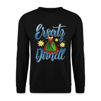 Trachten Frauen Ersatz Dirndl Shirt - Unisex Pullover - Schwarz - Vorne - Alina (178cm) & Michal (187cm)