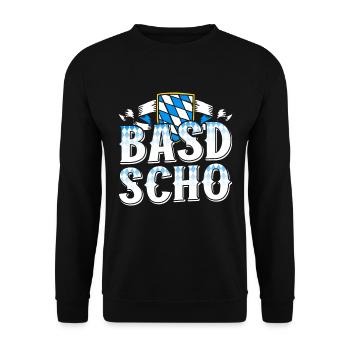 Basd Scho Bayerisches Shirt München Bayern - Unisex Pullover - Schwarz - Vorne - Alina (178cm) & Michal (187cm)