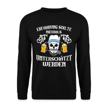 Bayern Erfahrung sollte Nie Unterschätzt werden - Unisex Pullover - Schwarz - Vorne - Alina (178cm) & Michal (187cm)