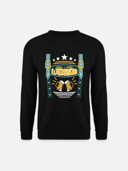 Lederhosen Lausbua Bayerisch Trachten Shirt Herren - Unisex Pullover - Schwarz