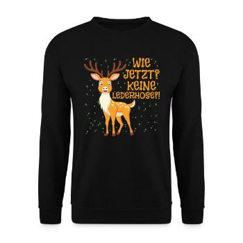 Bayern Tracht Wie Jetzt? Keine Lederhosen? - Unisex Pullover - Schwarz - Vorne - Alina (178cm) & Michal (187cm)