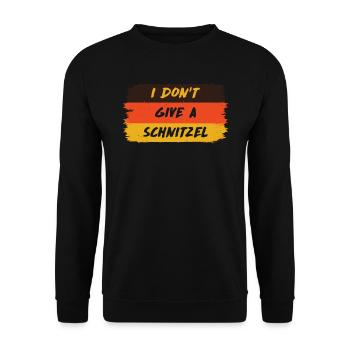 Schnitzel Shirt Bavarian I don't give a schnitzel - Unisex Sweatshirt - black - Front - Alina (178cm) & Michal (187cm)