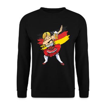 Trachten Shirt Frauen Bierfan - Unisex Pullover - Schwarz - Vorne - Alina (178cm) & Michal (187cm)