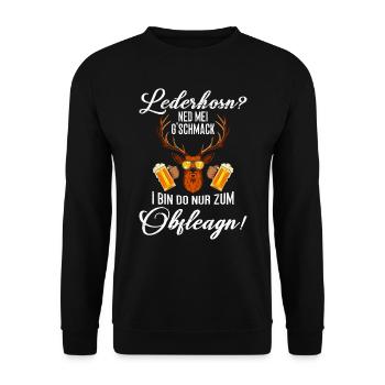Lederhosn Ned mei Gschmack Shirt - Unisex Pullover - Schwarz - Vorne - Alina (178cm) & Michal (187cm)