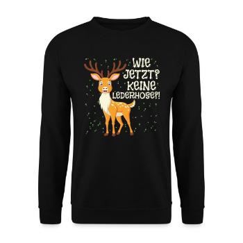 Bayern Tracht Wie Jetzt? Keine Lederhosen? - Unisex Pullover - Schwarz - Vorne - Alina (178cm) & Michal (187cm)