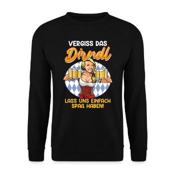 Bierfan Frauen Vergiss das Dirndl Bayerisches - Unisex Pullover - Schwarz - Vorne - Alina (178cm) & Michal (187cm)