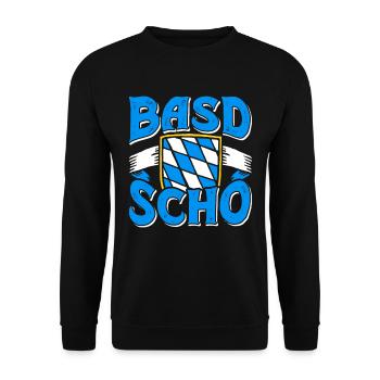 Basd Scho Bayerisches Shirt München Bayern - Unisex Pullover - Schwarz - Vorne - Alina (178cm) & Michal (187cm)