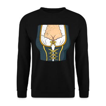 Dirndl Bayerisch Trachten Shirt - Unisex Sweatshirt - black - Front - Alina (178cm) & Michal (187cm)