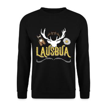 Bayerischer Lausbua Trachten Shirt Männer - Unisex Sweatshirt - black - Front - Alina (178cm) & Michal (187cm)