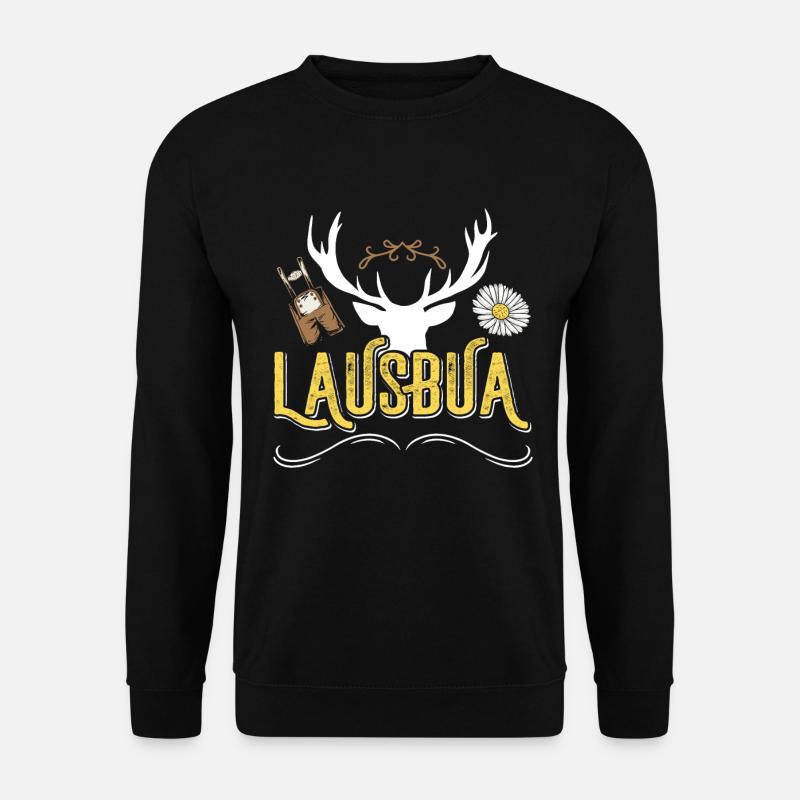 Bayerischer Lausbua Trachten Shirt Männer - Unisex Pullover - Schwarz