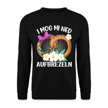 Deutsche Brezeln I Mog Mi ned Aufbrezeln Frauen - Unisex Pullover - Schwarz - Vorne - Alina (178cm) & Michal (187cm)