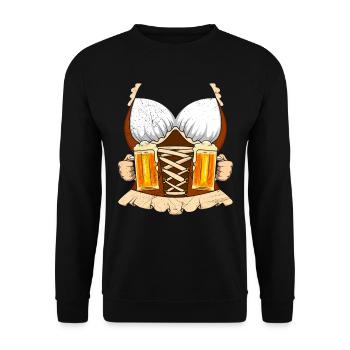 Beer Lover Women Dirndl Shirt Woman - Unisex Sweatshirt - black - Front - Alina (178cm) & Michal (187cm)