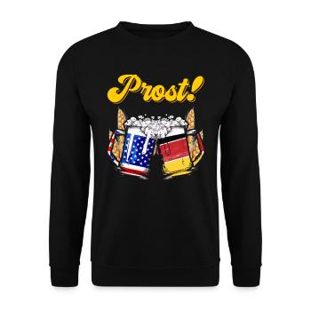 Bière bavaroise, bravo! Chemise Bavière - Sweat-shirt Unisexe - noir - Devant - Alina (178cm) & Michal (187cm)