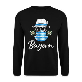 Bayern Blau Weiß Freistaat Bayern Bayerisch - Unisex Pullover - Schwarz - Vorne - Alina (178cm) & Michal (187cm)