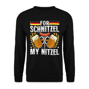Deutsches Essen For Schnitzel my Nitzel Bierfan - Unisex Pullover - Schwarz - Vorne - Alina (178cm) & Michal (187cm)