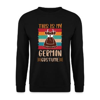 Trachten Shirt This is my German Costume Bayern - Unisex Sweatshirt - black - Front - Alina (178cm) & Michal (187cm)