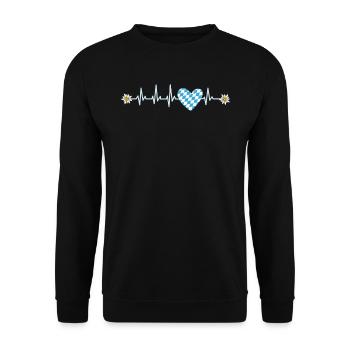 Free State of Bavaria Heart palpitations Bavarian flag - Unisex Sweatshirt - black - Front - Alina (178cm) & Michal (187cm)