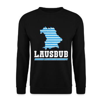 Lausbub Bayern Bayerisch Lausbua Shirt Herren - Unisex Pullover - Schwarz - Vorne - Alina (178cm) & Michal (187cm)