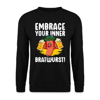 Allemagne Fan de bière Montrez votre saucisse intérieure - Sweat-shirt Unisexe - noir - Devant - Alina (178cm) & Michal (187cm)