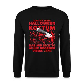 Horror Shirt Das ist mein Halloween Kostüm - Unisex Pullover - Schwarz - Vorne - Alina (178cm) & Michal (187cm)
