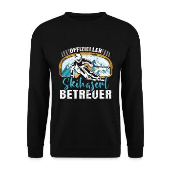 Offizieller Skihaserl Betreuer Skihasen Pisten - Unisex Pullover - Schwarz - Vorne - Alina (178cm) & Michal (187cm)