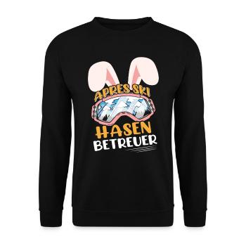 Apres-Ski Hasen Betreuer Skihaserl Skihase - Unisex Pullover - Schwarz - Vorne - Alina (178cm) & Michal (187cm)