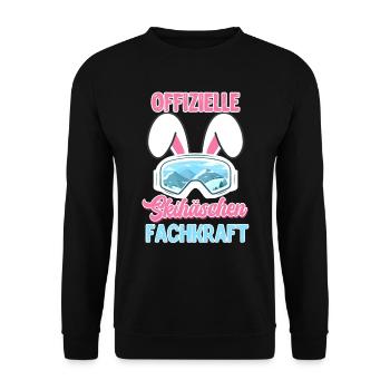 Spécialiste officiel du lapin de ski oreilles de lapin femme - Sweat-shirt Unisexe - noir - Devant - Alina (178cm) & Michal (187cm)