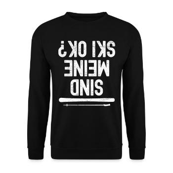 Skifahrer Sind Meine Ski Ok? Skifahren Fan - Unisex Pullover - Schwarz - Vorne - Alina (178cm) & Michal (187cm)
