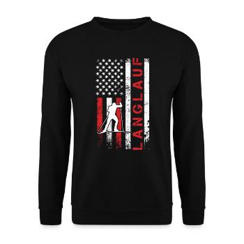 Amerika Skilanglauf USA Wintersportler Ski - Unisex Pullover - Schwarz - Vorne - Alina (178cm) & Michal (187cm)